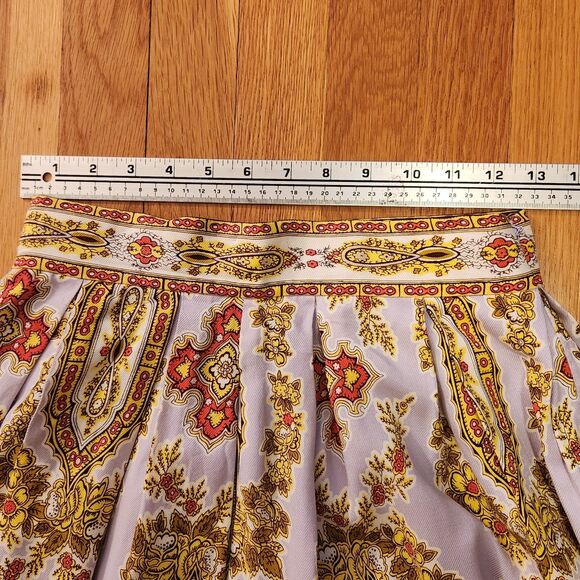 Anthropologie Pale Lavender Escharpe (Scarf) Print Full Gathered Skirt, Sz 0 - Picture 5 of 10